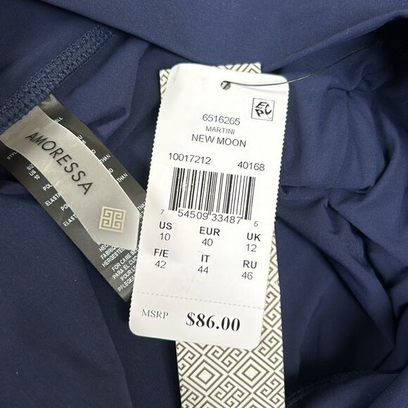 Amoressa by Miracle Suit Swim Wear Martini New Moon Blue High Waisted 10 - Picture 8 of 9